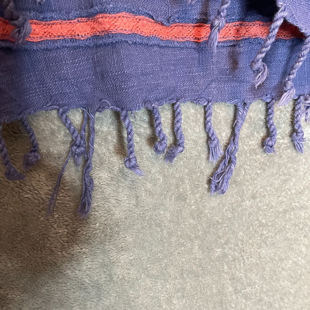 Rocks Indigo Women Boho Peasant Top M Festival Boxy Cropped Tasseled Fringe - Picture 7 of 12